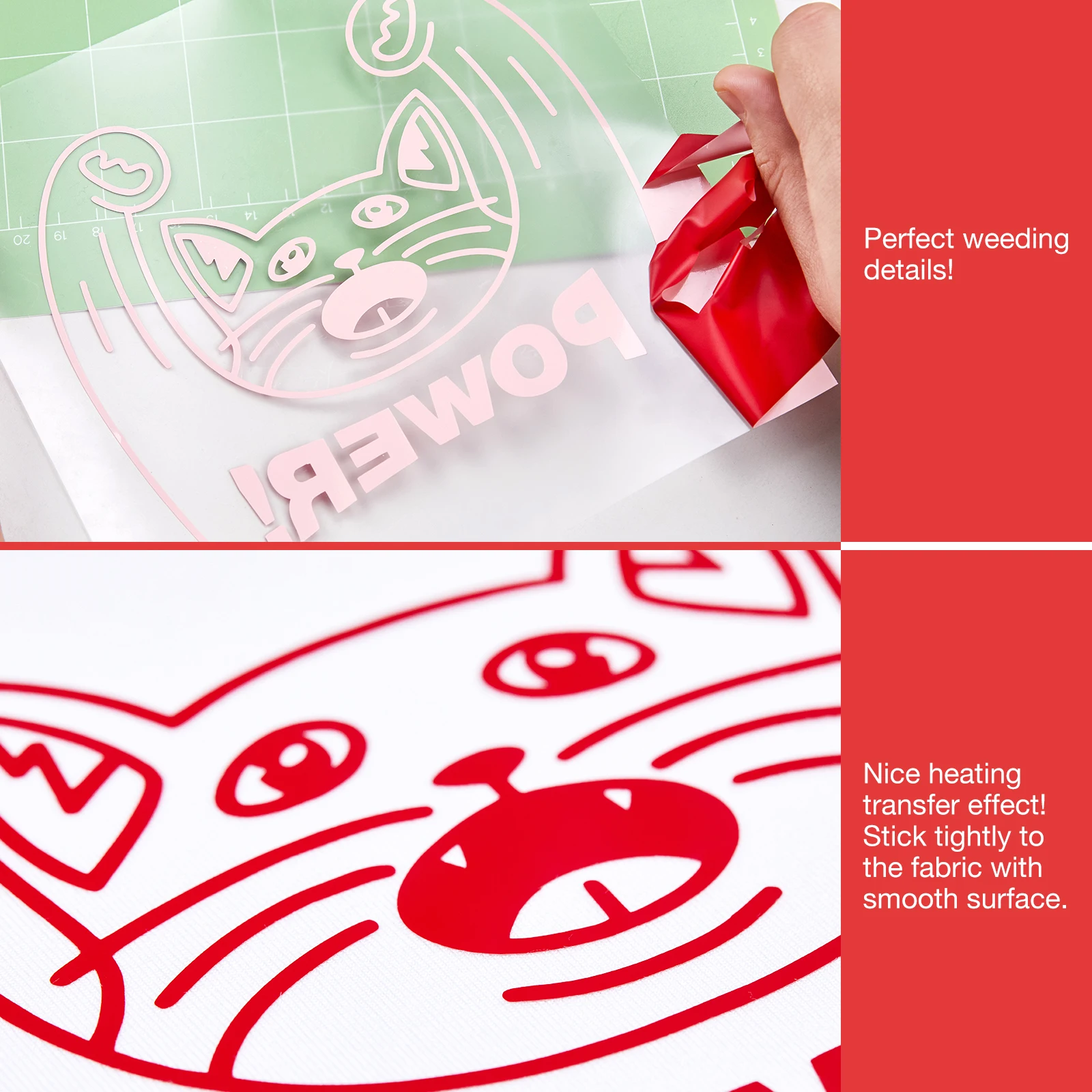 Nicapa Red Iron On HTV Vinyl Rolls Heat Transfer Vinyl Film for Textiles Clothing 12 inch x 15 feet