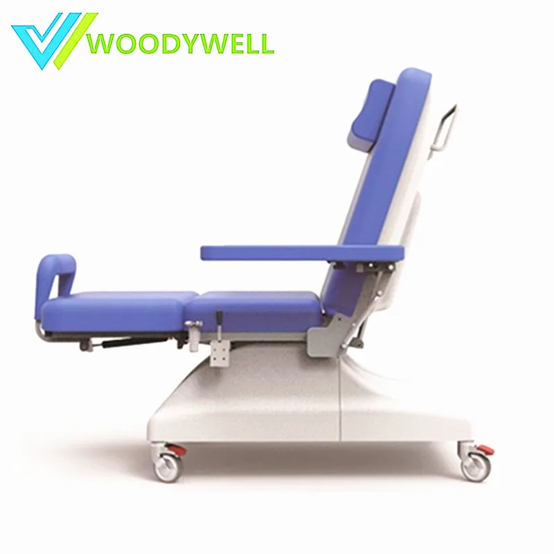 Hospital Blood Donation Check Electric Dialysis Chair PVC Leather Cushion With Dining Table Medical Recliner