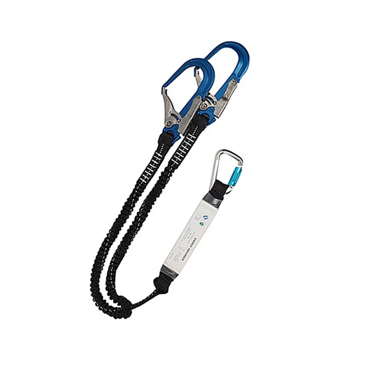 Safety harness fall protection elastic energy absorber lanyard tool lanyard