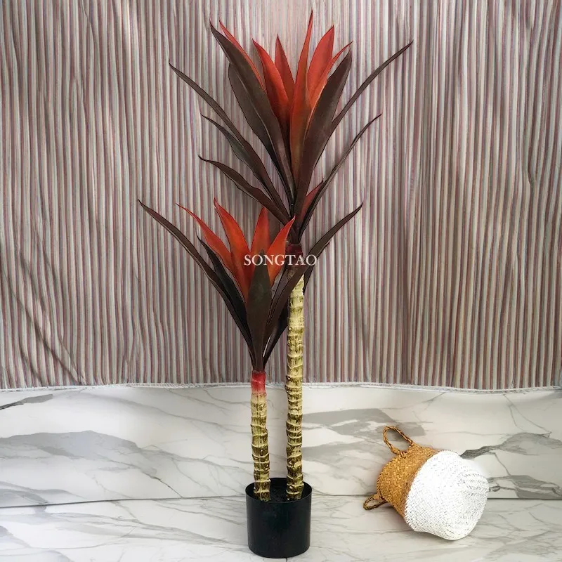 New craft amaryllis red artificial high simulation with flower pot amaryllis artificial tree