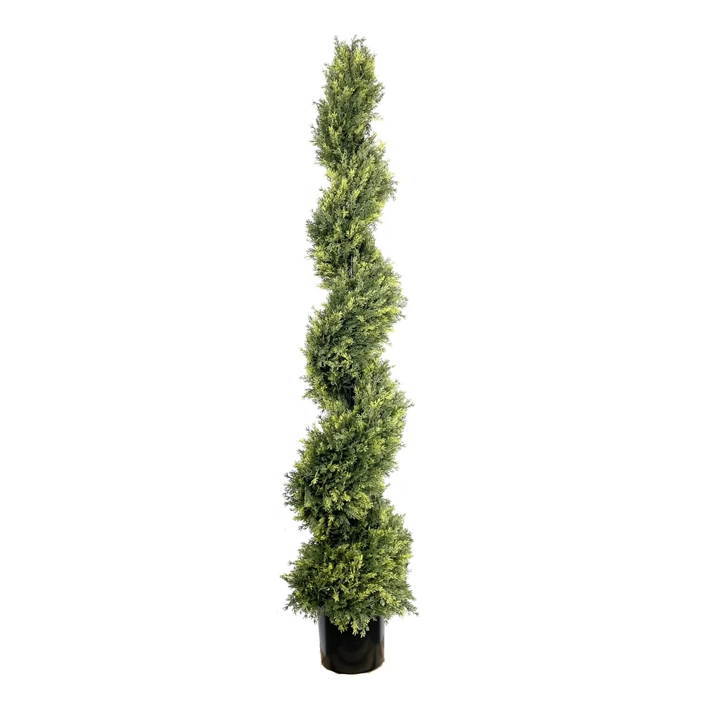 Factory Price Artificial Plants Cedar Cone-Shaped Topiary  Spiral Tree In Pot
