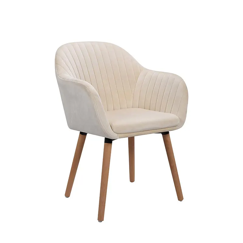 
Velvet Upholstered Room Chair Luxury Custom Armchair Living Comfortable Woods Armchairs Modern Dining Chairs 