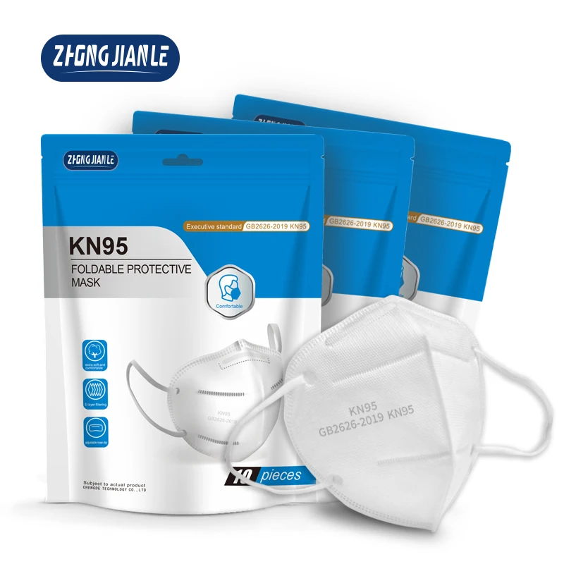 ZHONG JIANLE White facemask Disposable kn95 Respirators Face Mask KN95mask Mack maskss