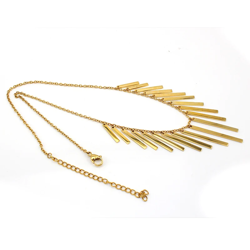 Массивное ожерелье золотого цвета с кисточками для женщин/мужчин Минималистичная подвеска цепочка-чокер ювелирные изделия женское