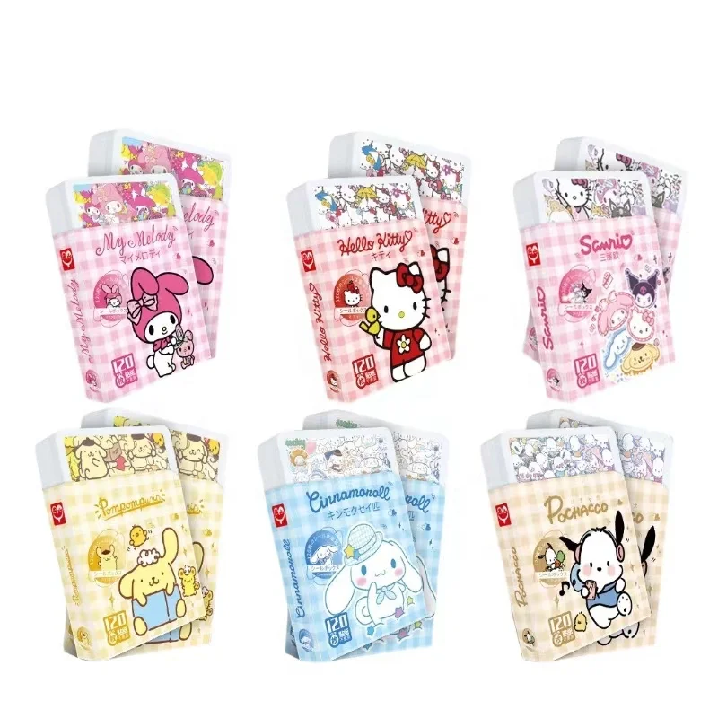 120Pcs/box My Melody Sanrios Family Cartoon Stickers for Decoration Skateboard Luggage Laptop Waterproof Kuromi Sticker
