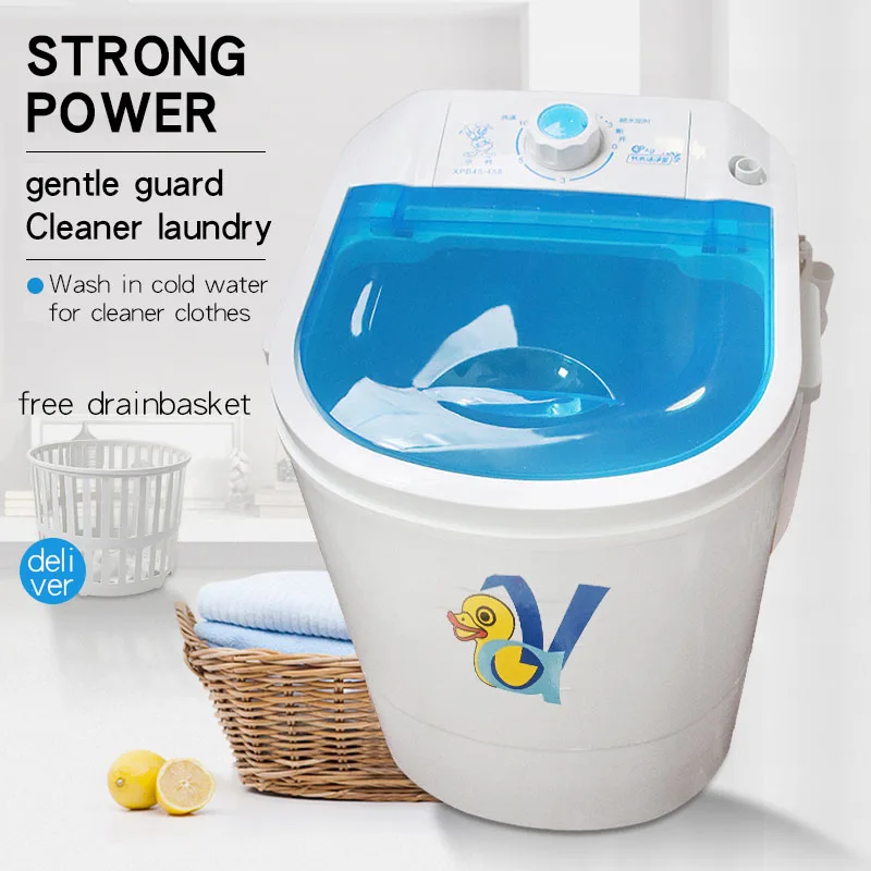 2022 Popular 4.5kg portable dancing manual mini portable front loading washing machine with spin dry