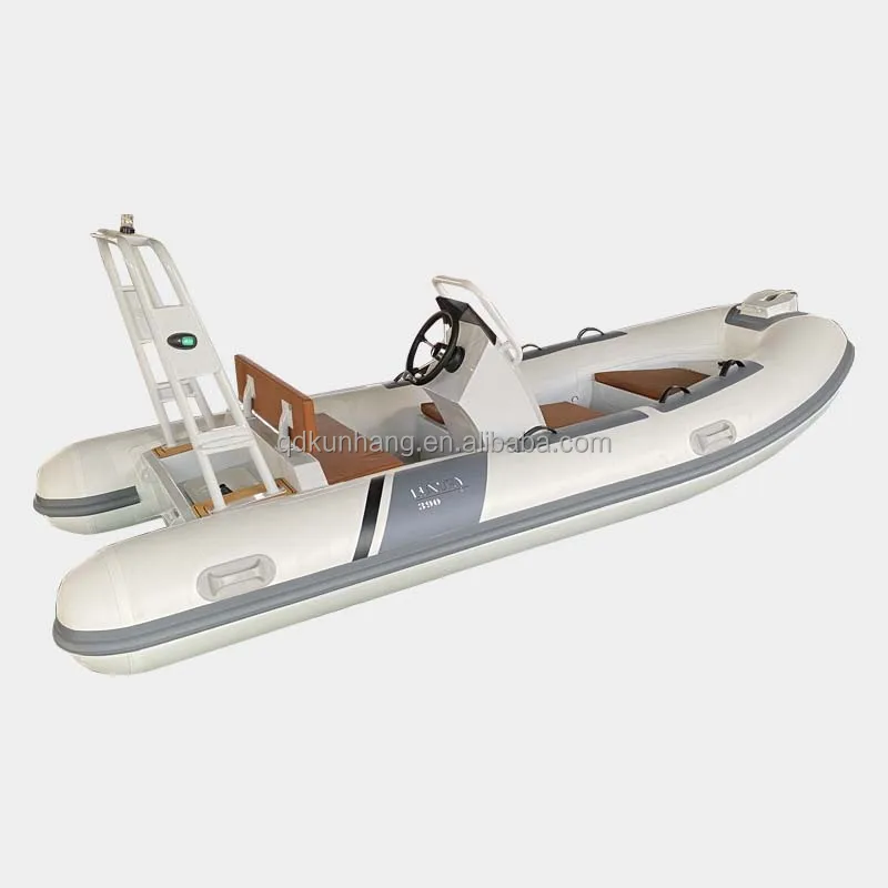 High Speed Folding Rib 390 Deep-v Aluminum Rigid Hull Inflatable Fishing Rowing Rib Boat for Sale