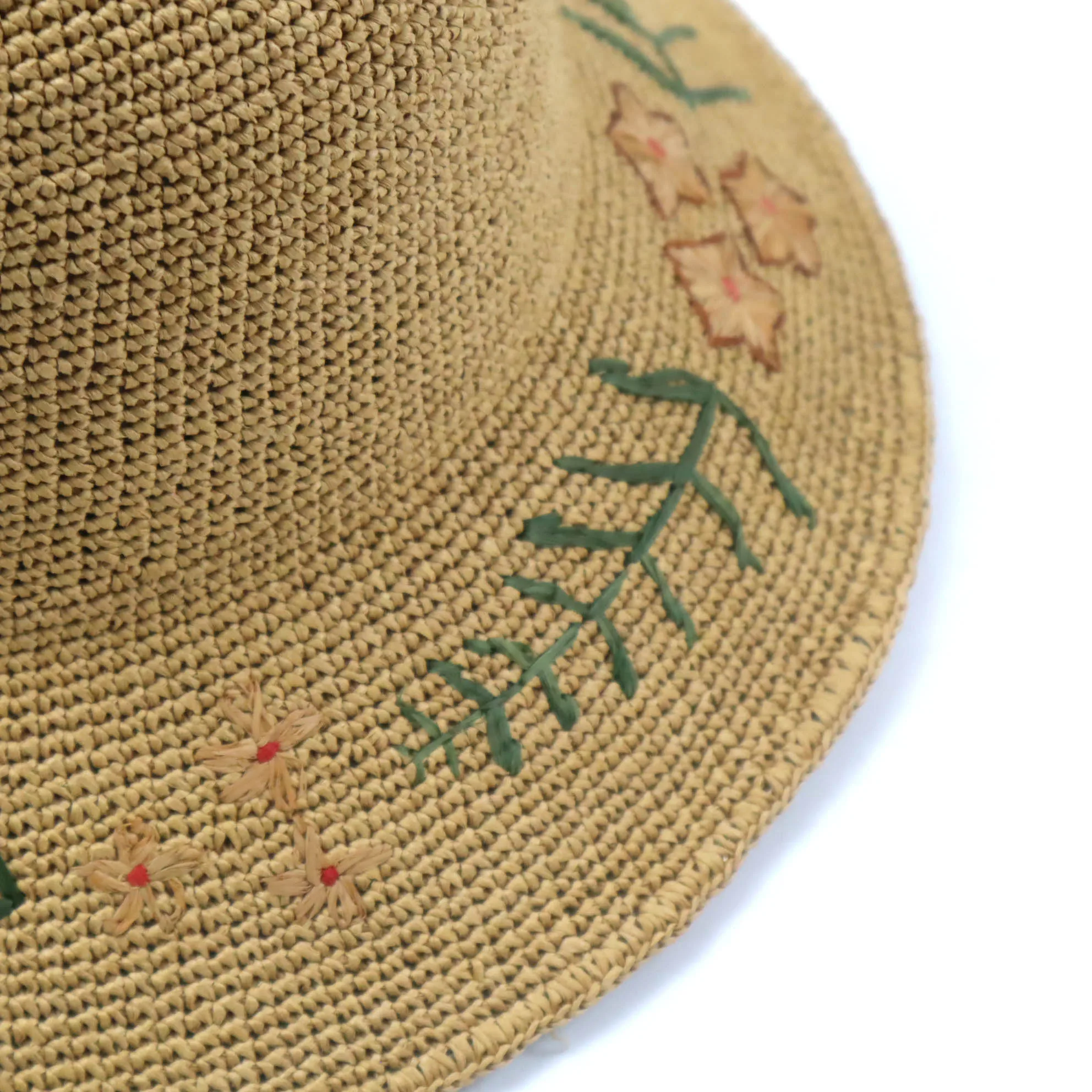 Factory Oem Girl Embroidery Wide Brim Sun Protect Beach Floppy Hats