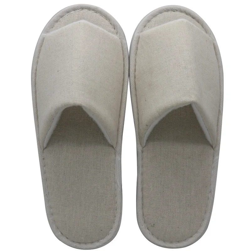 Custom Hotel Amenities Simple Design Home Luxury Cotton SPA Hotel Open Toe Disposable Slippers with Logo