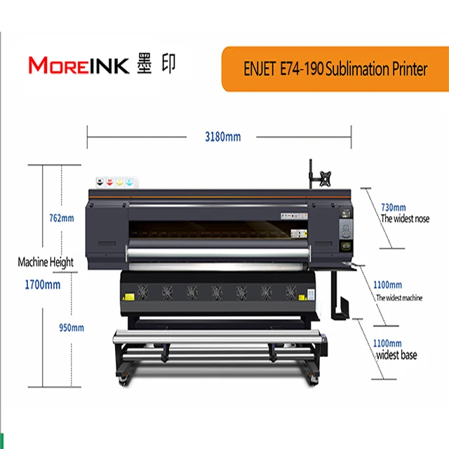 1.9M Large Format Sublimation Printer with 4 Epson I3200-A1 Printheads Multicolor High-Speed Large Format Printer