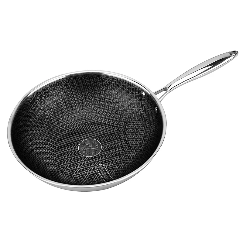 wholesale Touch comfortable handle High Quality Durable household white Non-stick Cookware Wok