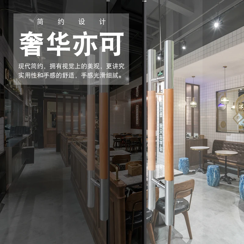 High quality 304 stainless steel wholesale China top products Interior door handle Wooden handle entrance door hardware