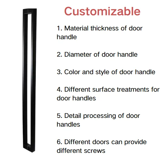 Luxury Contemporary Handle Wooden Door Pull Push Entry Front Door Handles Bespoke Color Long Square Glass Door Handle