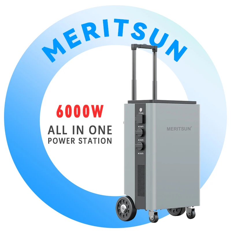 Мощная станция Meritsun 3000 Вт 5120wh литиевая батарея переменного тока чистая Синусоидальная волна походный Солнечный инверторный генератор