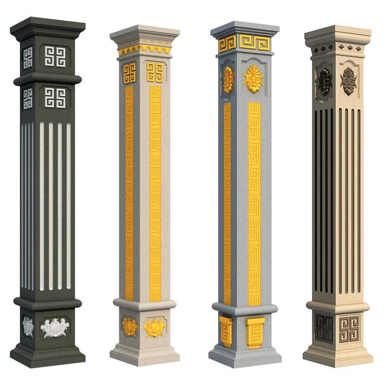 Outdoor Decoration Round Roman Pillars Concrete Cement Plastic Columns Mould for House Designs Mouldings Pillars
