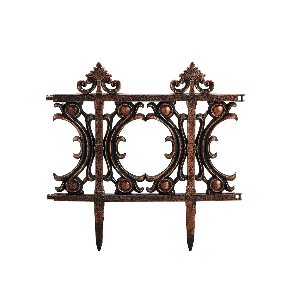 Removable decorative white plastic garden border fence