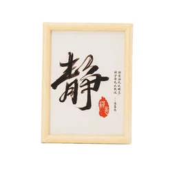 Wooden rotating photo frame Double-sided rotating couple photo frame decoration creative 6-inch pine photo frame desktop set