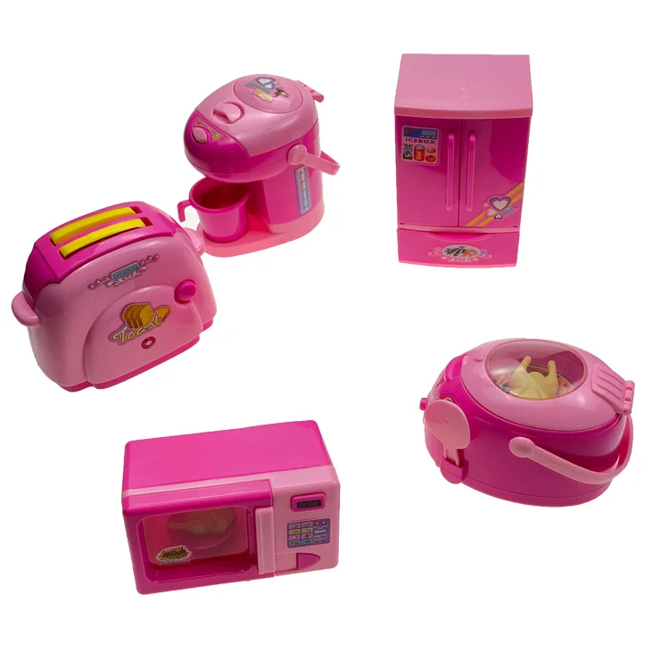 Hot Sell Electric Kitchen Toys Set Simulation Pretend Play Small Home Appliances Girl Kids Mini Washing Machine Toy Set