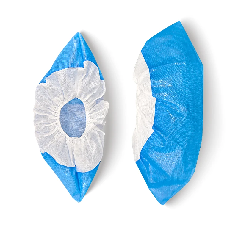 Синие сапоги одноразовые Shoecover Hdpe 1000 шт./упаковка противоскользящие Одноразовые ПВХ CPE PP ткань Esd медицинская хирургическая крышка для обуви