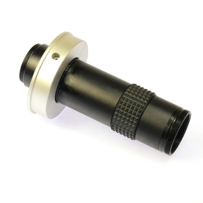 120X Zoom Lens Industrial Vision Lens C-Mount Glass Lens with 50mm Ring Adapter for Industrial Digital Microscope Camera
