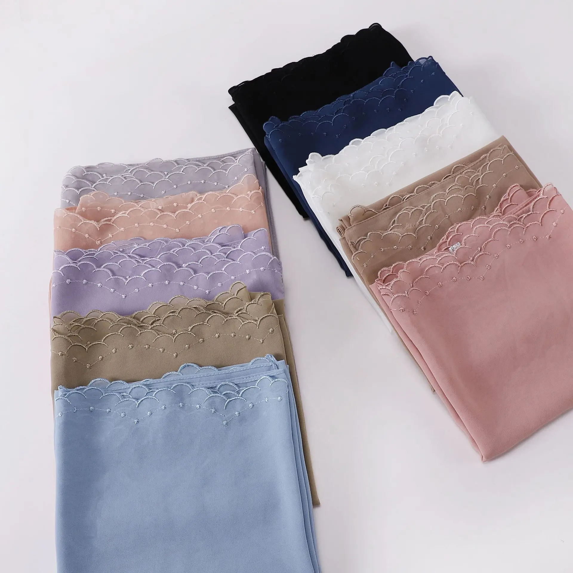 Custom Embroidery Plain Chiffon Malaysian Ladies Jersey Hijab Scarf And Shawls Muslim Scarf Women Hijab Scarf For Women