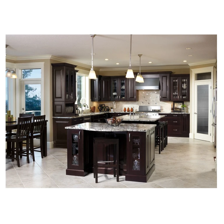 Modern design shaker galley mahogany solid wood high quality kitchen cabinet