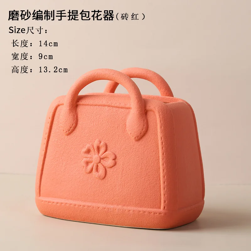 Wholesale Creative White handbag vase Home Decoration Ceramic & Porcelain Vases