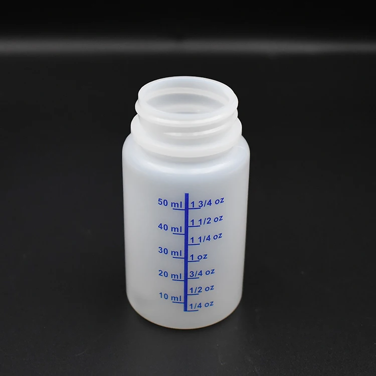 Custom Repair Car Paint 50ml HDPE Natural Color Touch up paint bottle pen with Scale Measuring With Child Resistant Brush Caps