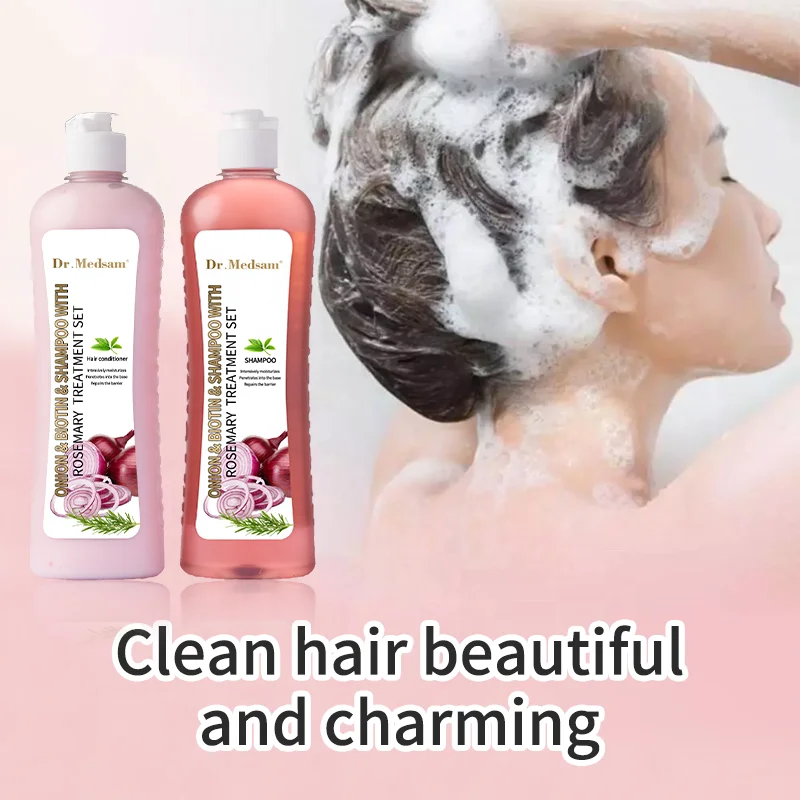 100% Natural Organic Treatment Hair Growth Onion Biotin Rosemary Shampoo And Conditioner