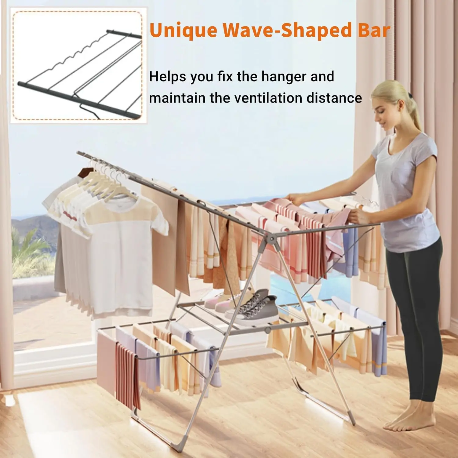 Competitive Price Folding Clothes Drying Rack Indoor Collapsible Stand Garment Rack For Laundry