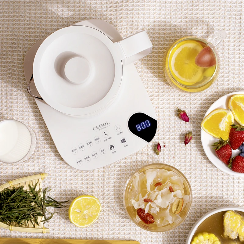 Ceool Boil Dry Protection and Auto Shut-off Water Flower Tea Coffee Pot Glass Health Preserving Pot Cup Smart Electric Kettle