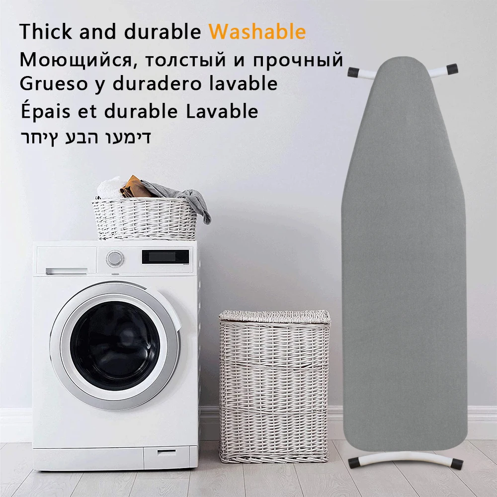 Ironing Board Cover Scorch Resistant Cotton Cloth Ironing Cover with Padding Heat Reflective Heavy Duty Pad 140x50cm