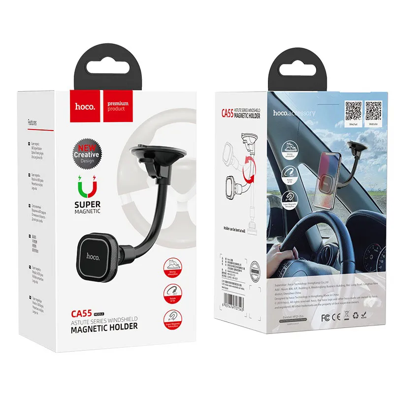 
HOCO CA55 Astute Series Universal Long Arm Windshield Smart Cell Phone Car Phone Suction Holder Stand 