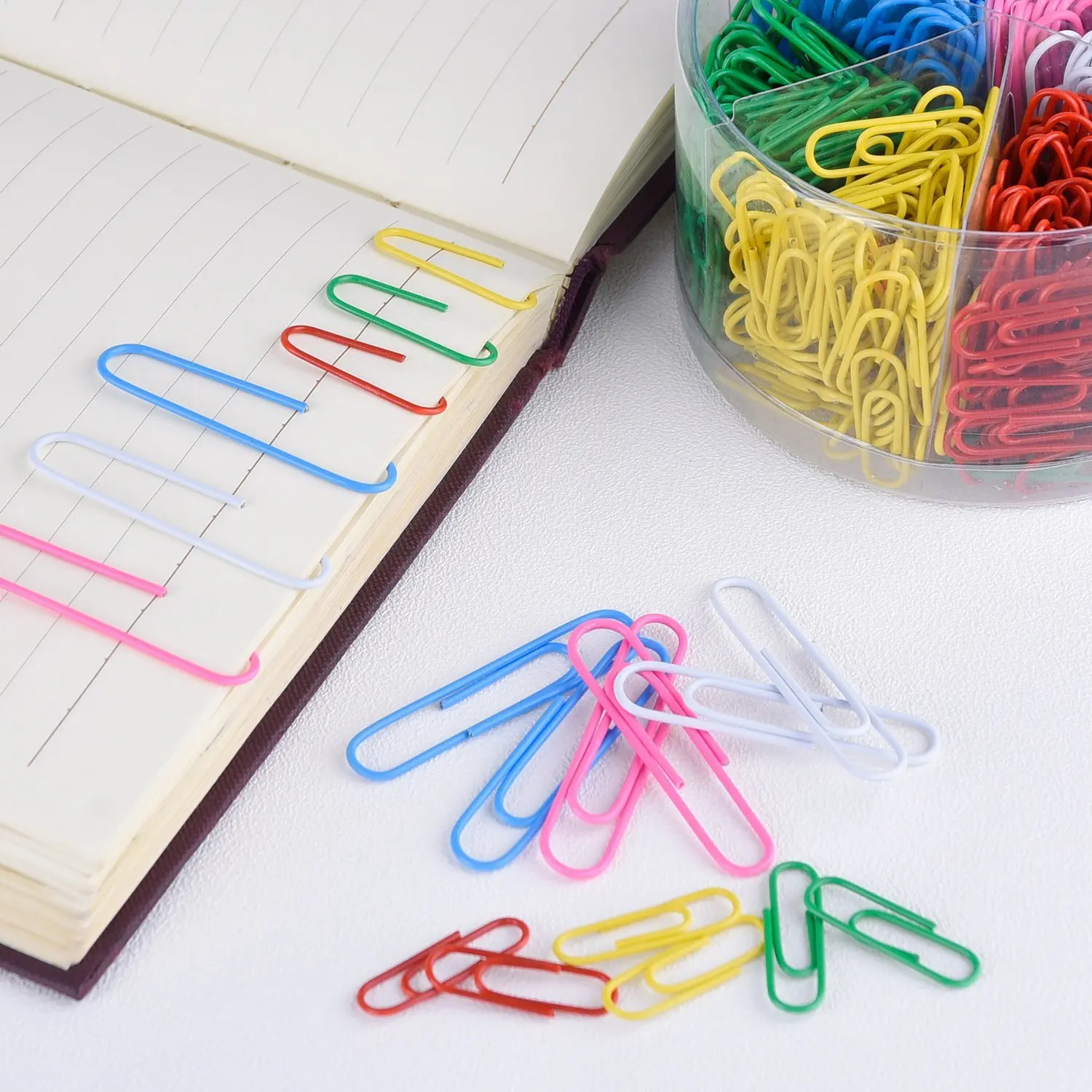 Assorted Colors Jumbo Gem Paper Clips Vinyl Coated, In Pack Of 450Pcs