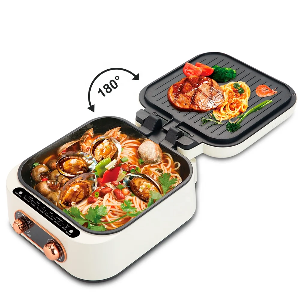 Multi functional smokeless baking tray barbecue hot pot multifunctional portable baking tray household double-sided baking tray
