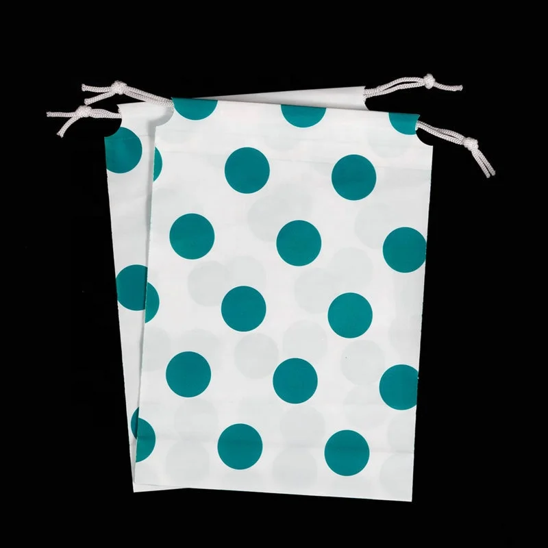 Customizable CPE Facial Cotton Tissue Washcloth Packing Plastic Drawstring Dry Cleansing Towel Packaging Bag Wearing Rope