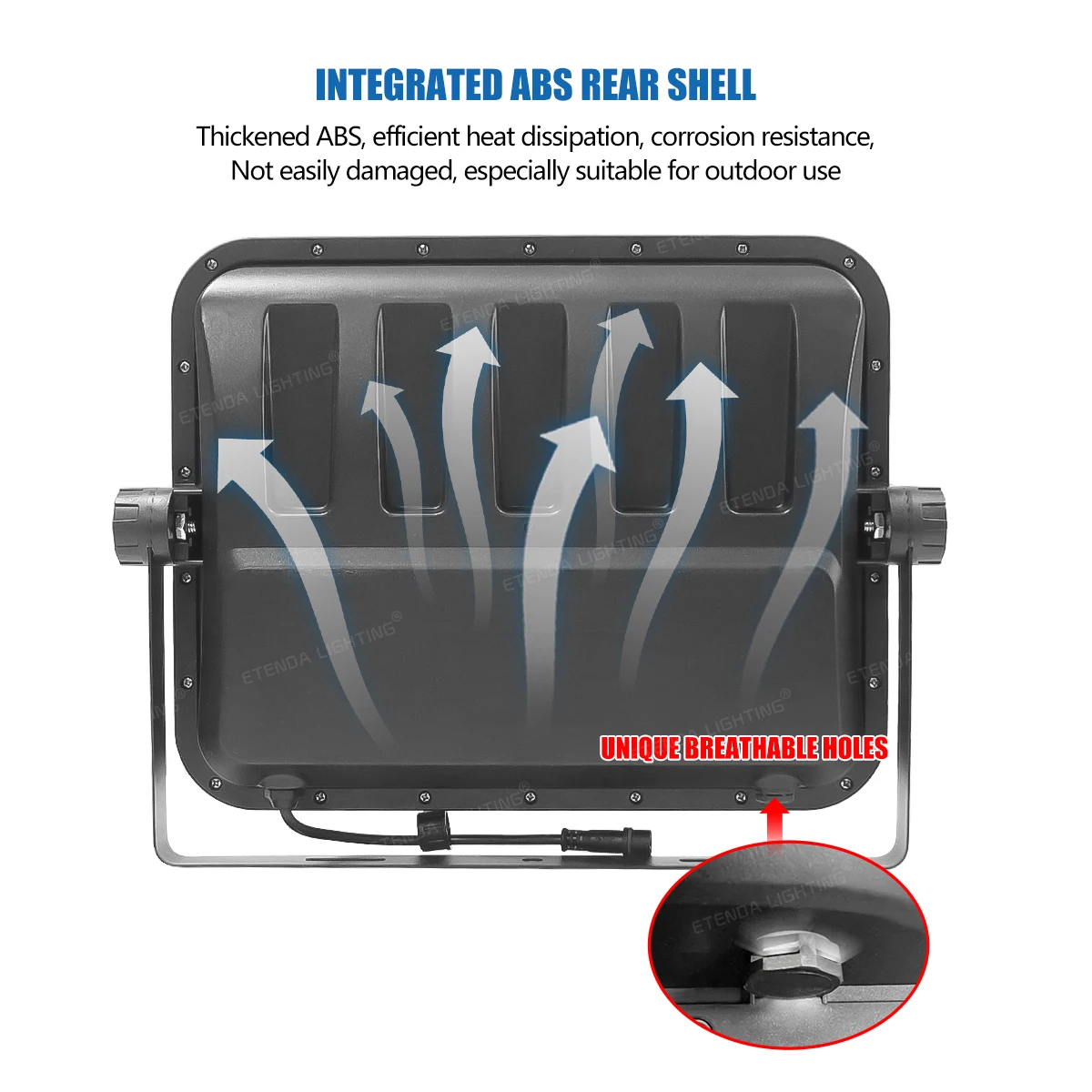 Energy-Saving S23C Solar Flood Light with ABS Body, IP67 Waterproof Design, and Reliable 1-2 Rainy Days Backup