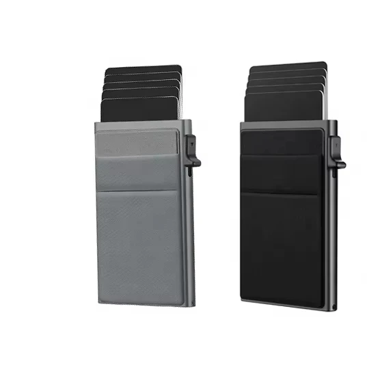 Minimalist men smart Metal wallet Aluminum automatic pop up credit card holder rfid wallet