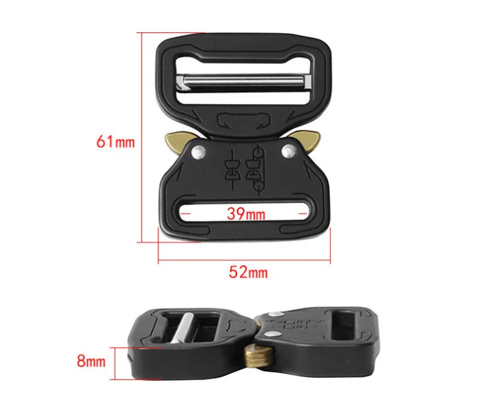 Newest outdoor solid metal tactical buckle custom strong adjustable buckle 39mm