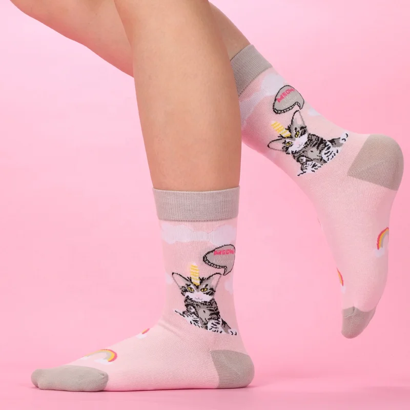 Teen Girls In Kawaii Cotton Woman Korean Cat Socks