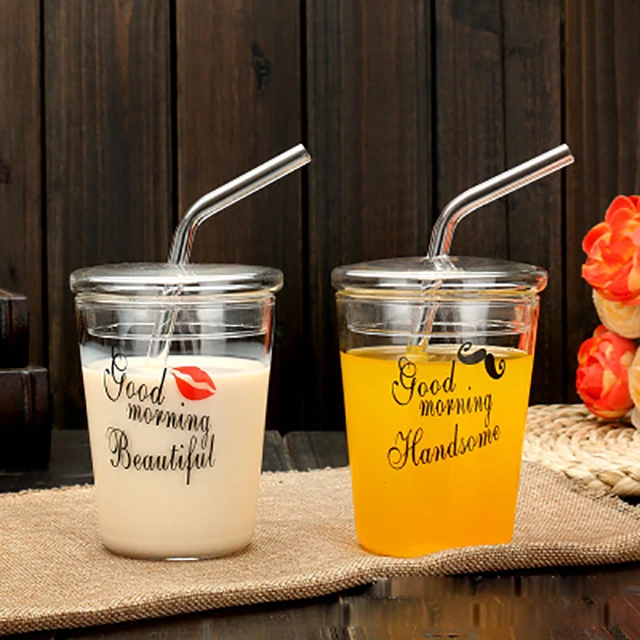 Heat Resistant Transfer Clear Coffee Juice Glass Cup Reusable Coffee Mug High Borosilicate with Glass Crack Resistant Creative