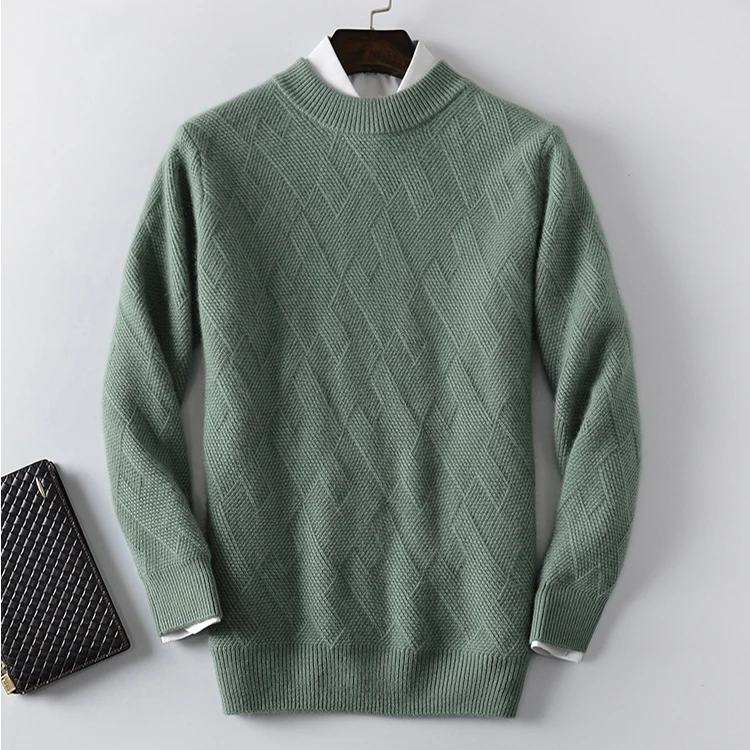 100% pure cashmere warm men crew neck sweaters cardigans