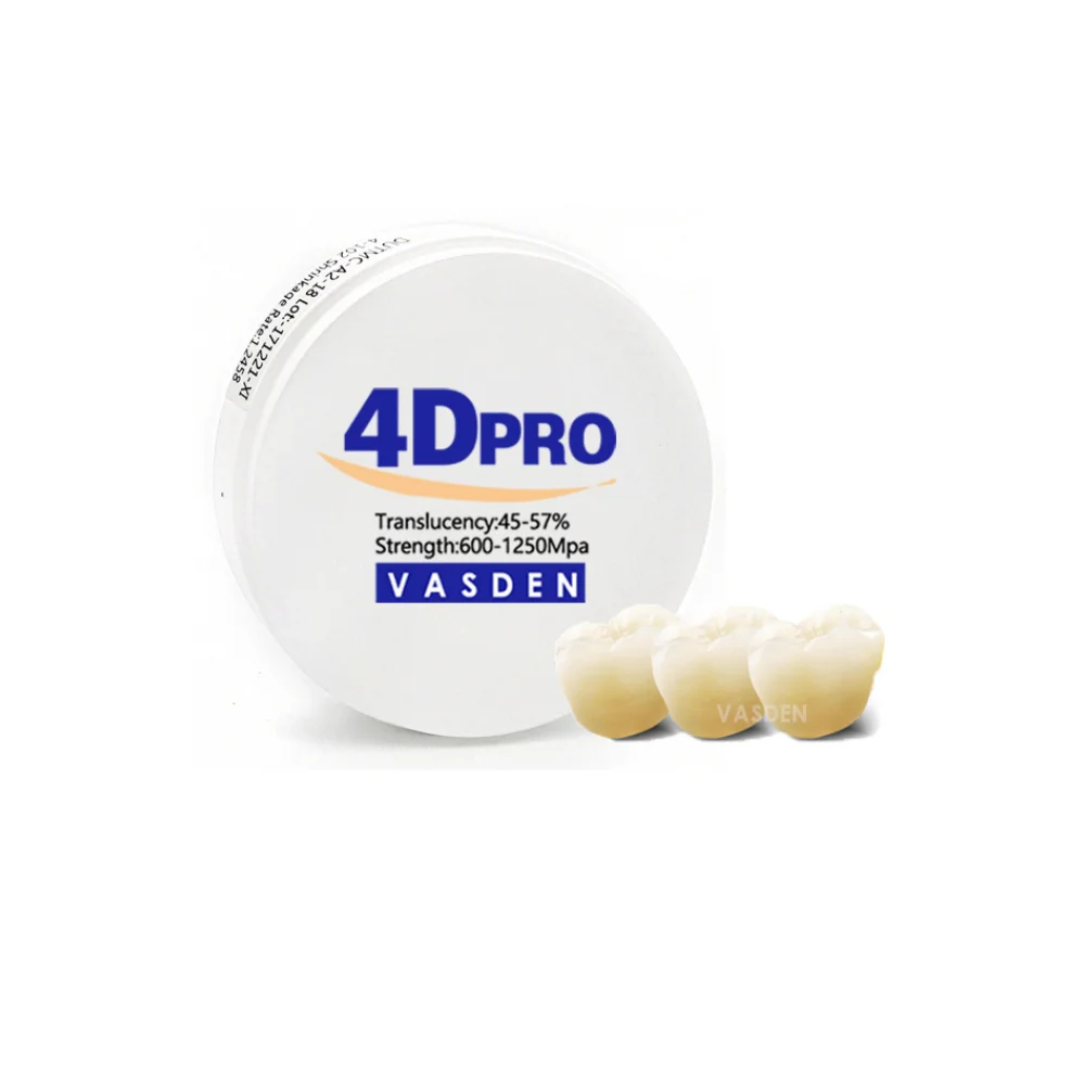 VASDEN 4D PRO Multilayer Zirconia Blocks Dental Lab CAD CAM Crown Restoration Material 16Colors 98MM