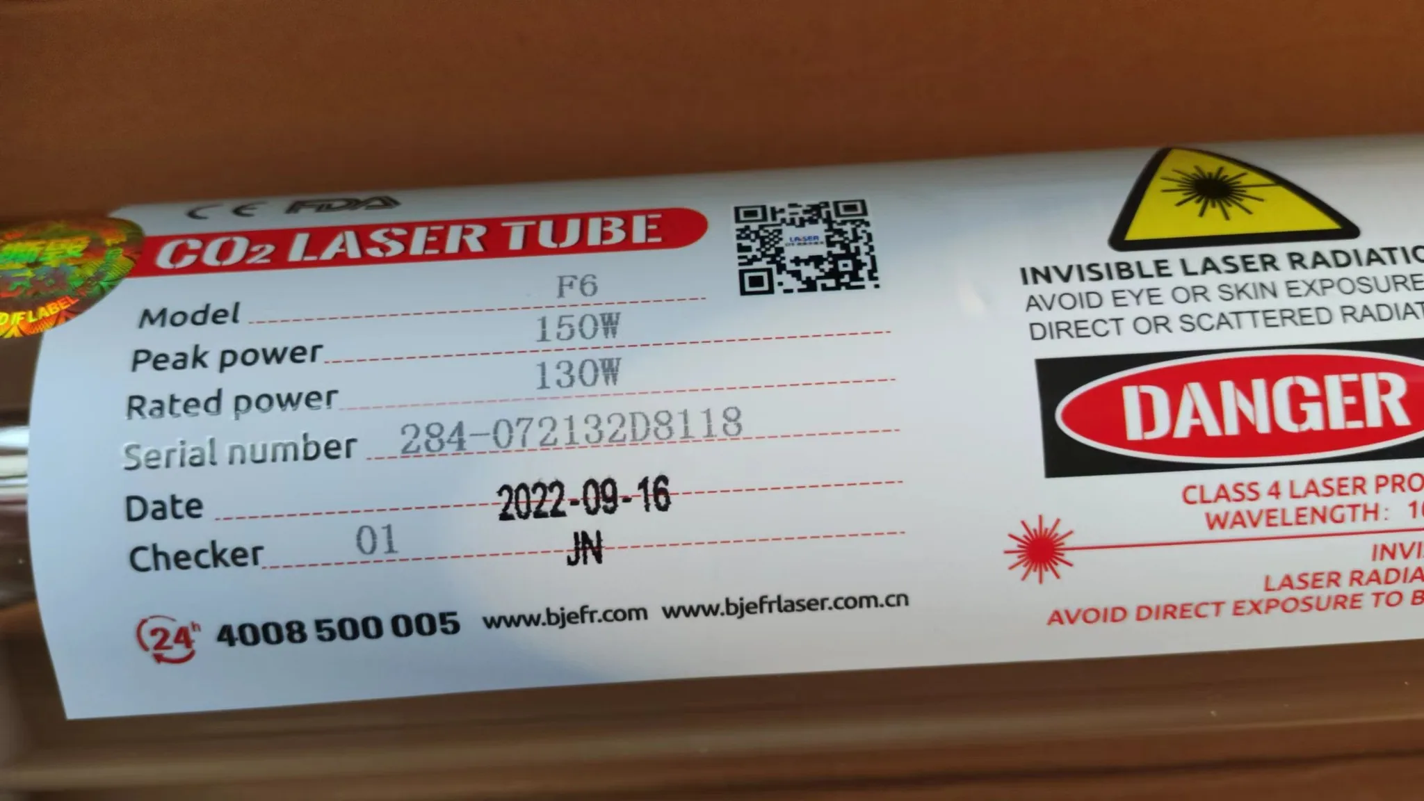 Laser Equipment Parts RECI Yongli Co2 Laser Tube 60w 80w 100w 130w 150w