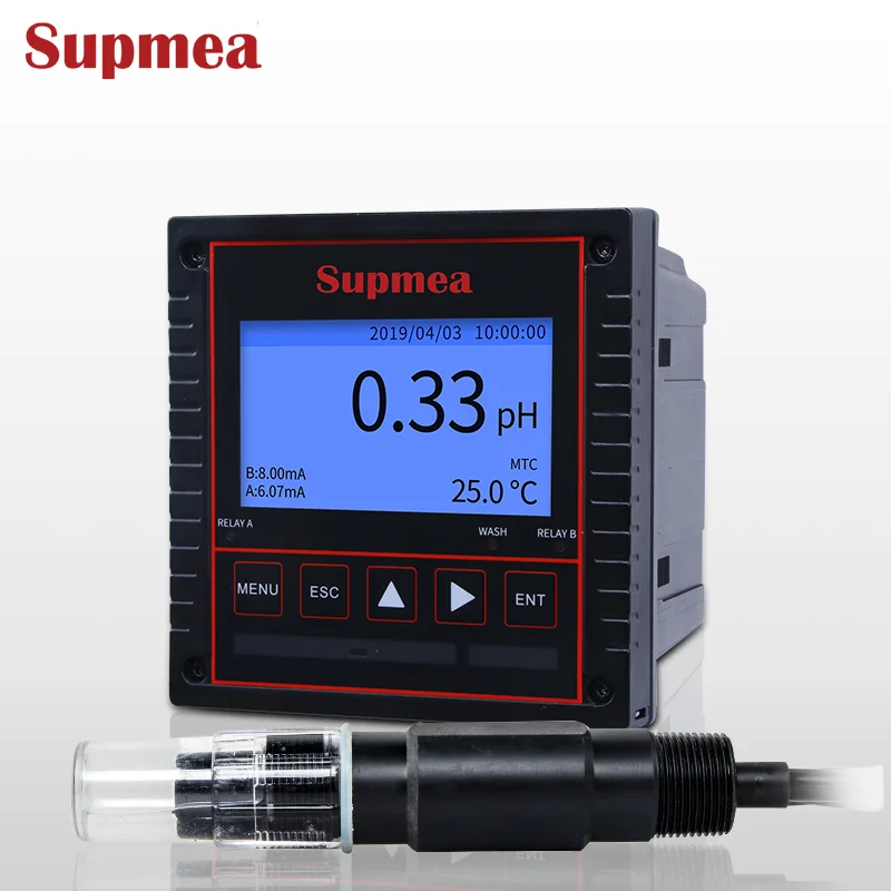 High precision industrial ph probe meter electrode temp transmitter