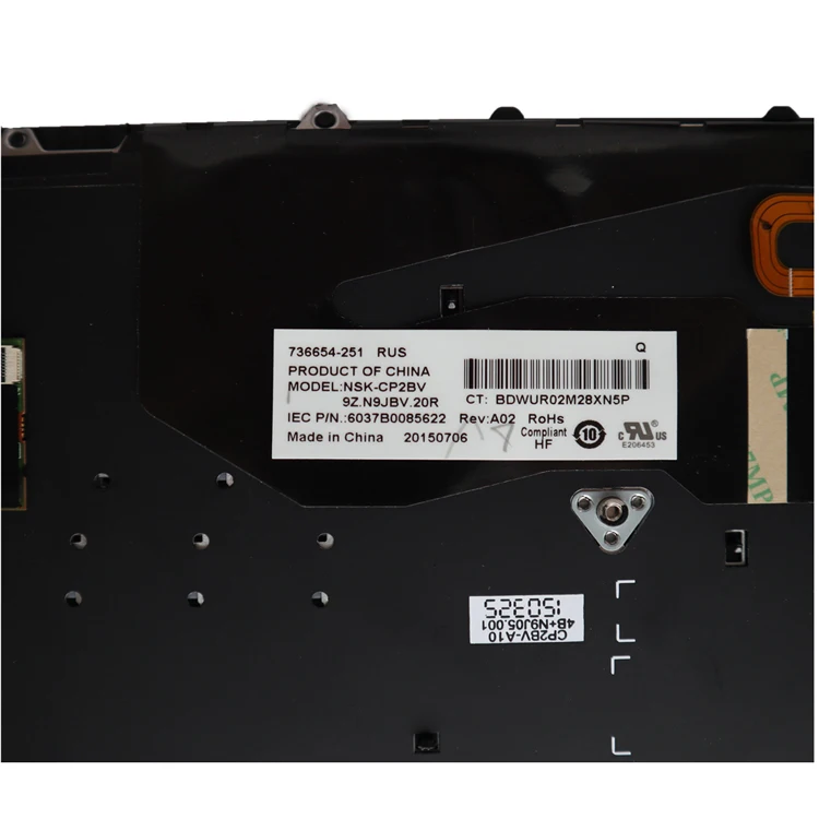 Оригинальная клавиатура для ноутбука HP Elitebook 840 G1 850 G2 русская с подсветкой