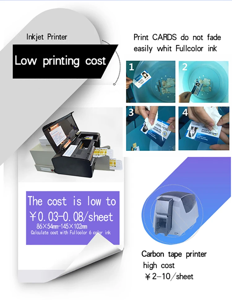 L800 L805 for Epson Inkjet PVC Card Printer Single Sided Plastic ID Card Printer Digital Business Card Printer