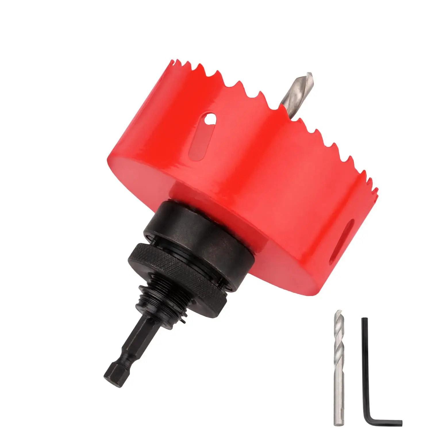 Hole Saw 50 mm, M42 HSS Hole Drill Set for Wood Aluminium Iron Sheet Pipe Plastic, Cutting Depth 44 mm (Red)