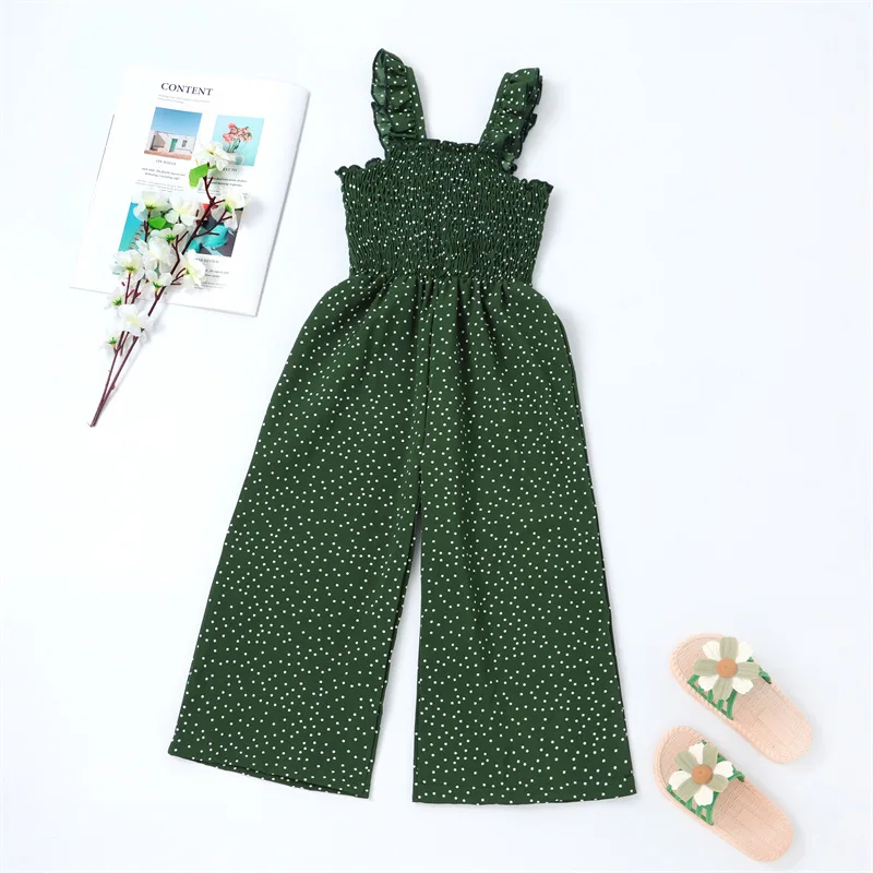 Summer Stylish Comfortable Little Girl Cute Polka Dot Ruffles Kids Romper Children Clothes Girls Suspender Jumpsuit