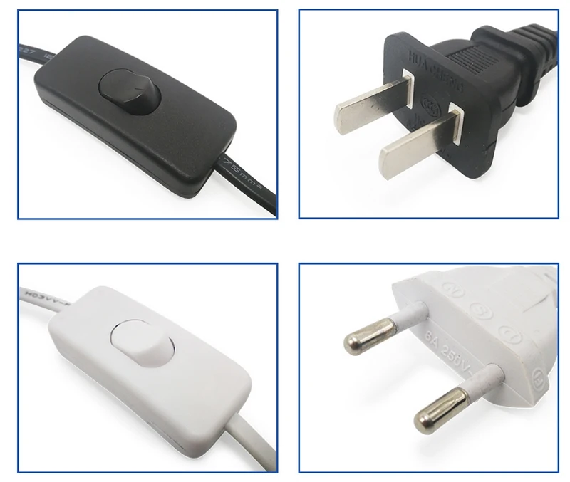 1.8M LED On/Off power cord EU Plug Cable Light Modulator Lamp Line Controller For LED Bulb Table Lamp Electricity wire AC220V